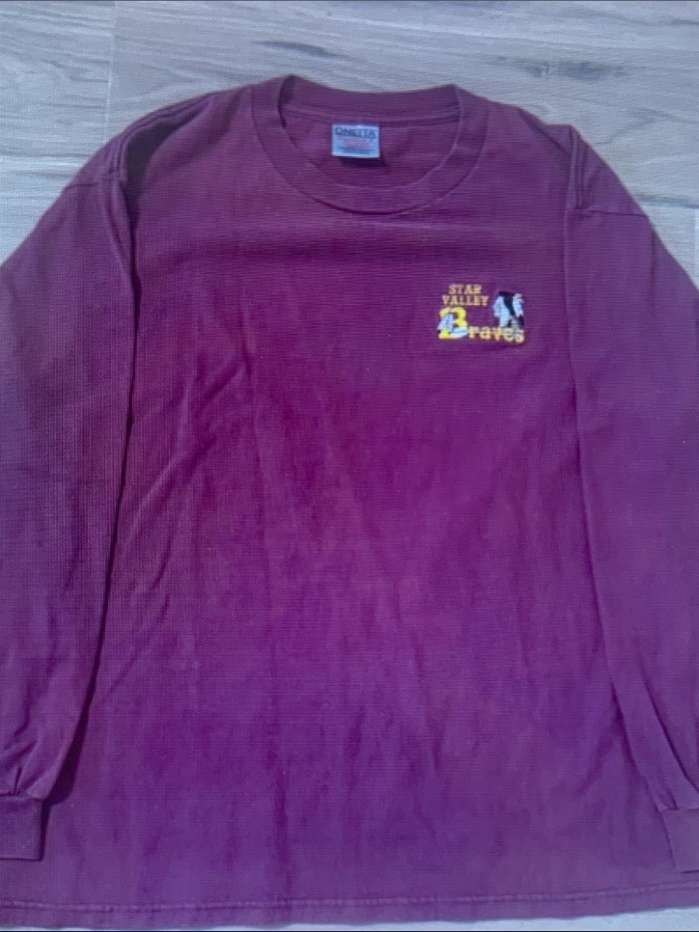 Unbranded Kids' Long Sleeve Maroon Graphic Tee - Star Valley Braves